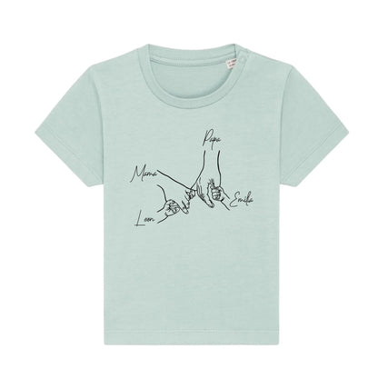 Family Hands - Bio Baby Shirt *personalisierbar* Baby Creator T-Shirt ST ST NEU Caribbean-Blue
