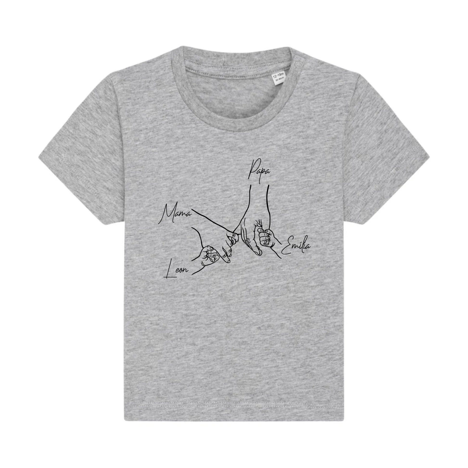 Family Hands - Bio Baby Shirt *personalisierbar* Baby Creator T-Shirt ST ST NEU Heather-Grey