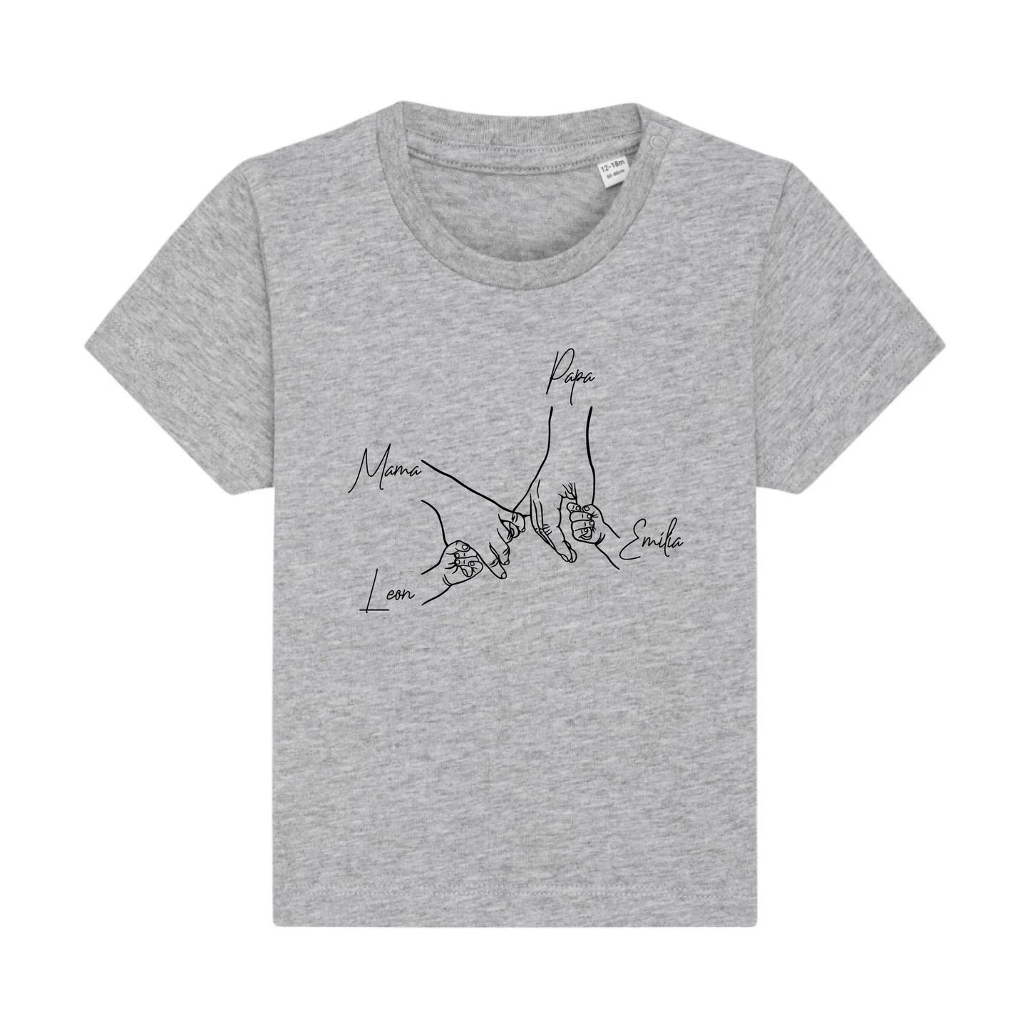 Family Hands - Bio Baby Shirt *personalisierbar* Baby Creator T-Shirt ST ST NEU Heather-Grey