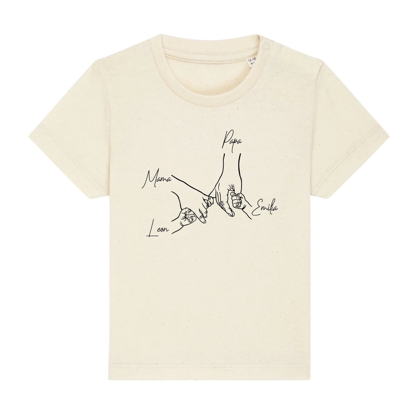 Family Hands - Bio Baby Shirt *personalisierbar* Baby Creator T-Shirt ST ST NEU Natural-Raw