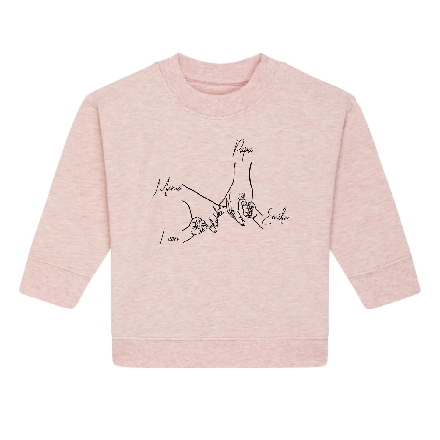 Family Hands - Bio Baby Sweatshirt *personalisierbar*