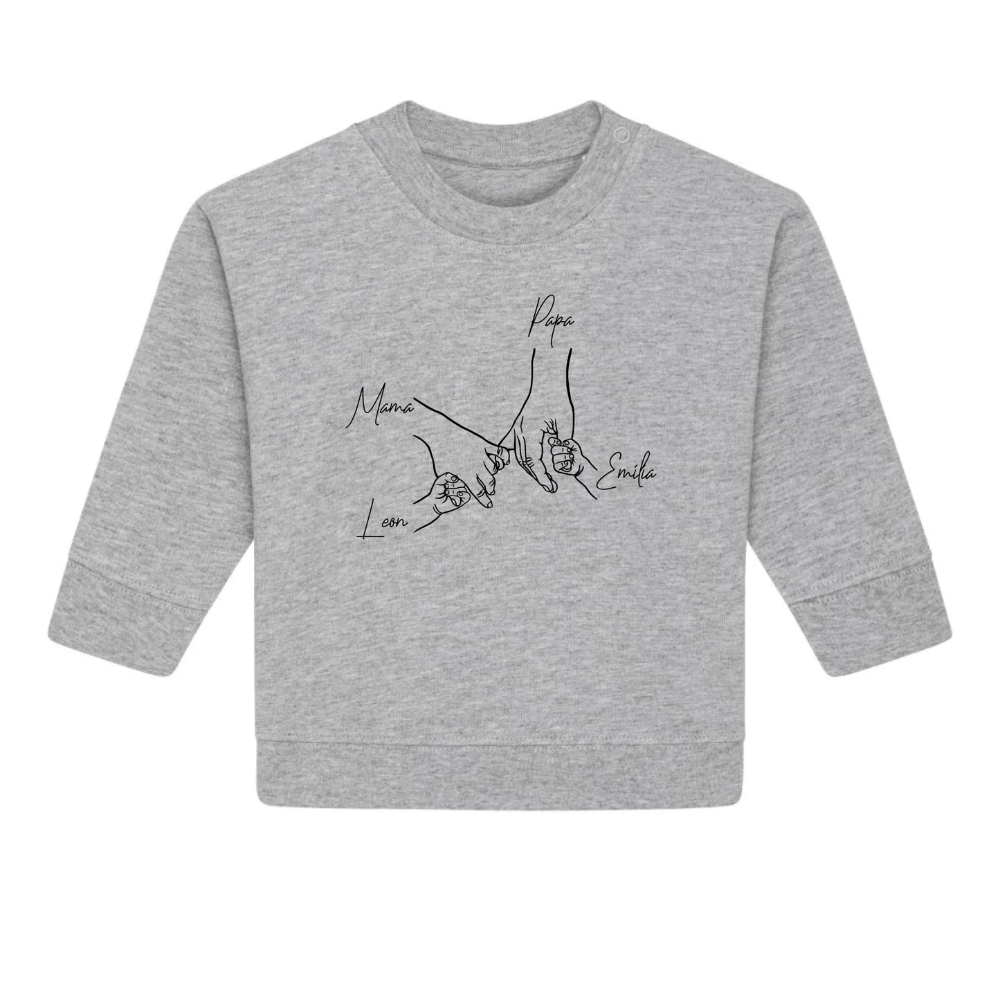 Family Hands - Bio Baby Sweatshirt *personalisierbar*