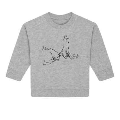 Family Hands - Bio Baby Sweatshirt *personalisierbar*