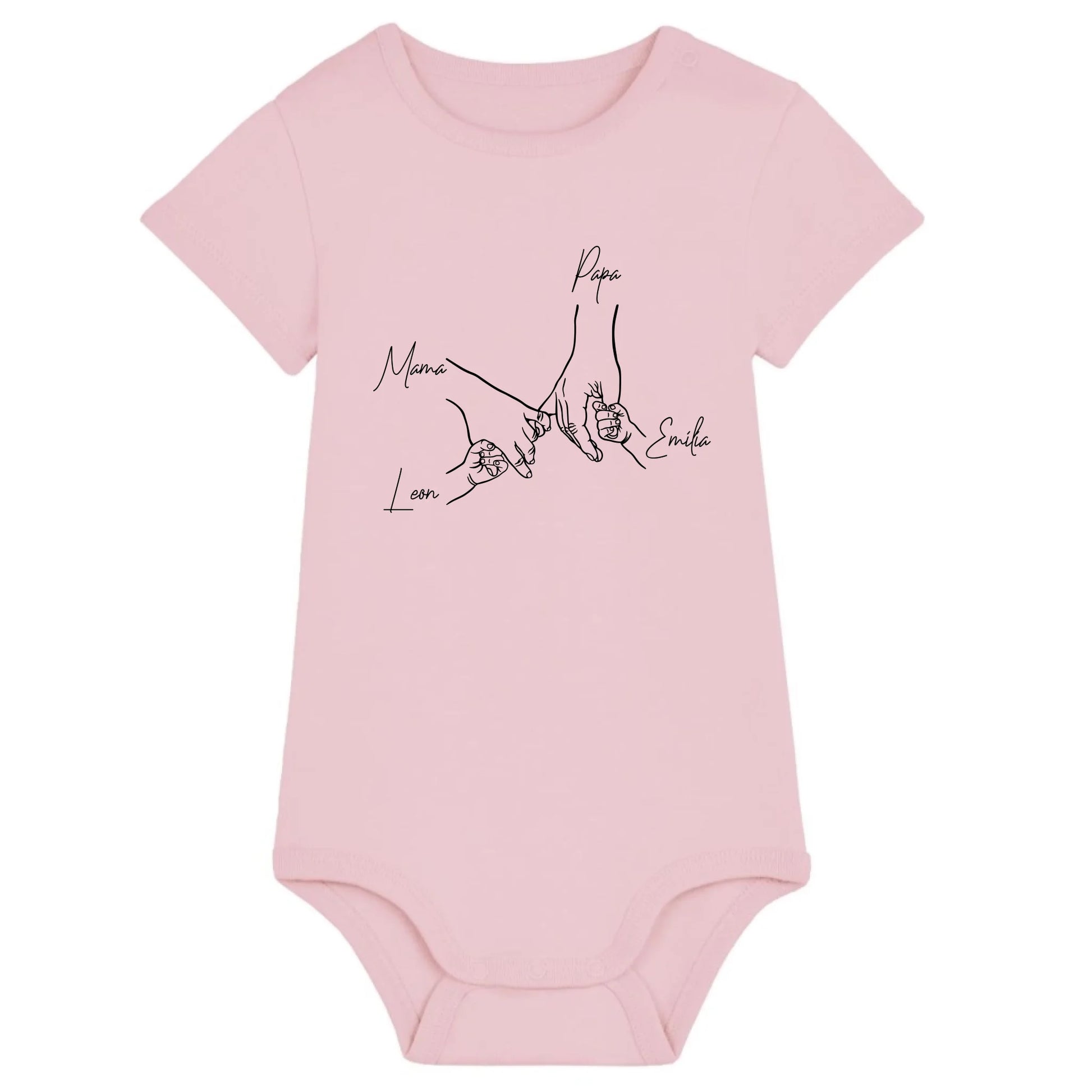 Family Hands - Bio Baby Body *personalisierbar* Baby Body ST ST Cotton-Pink