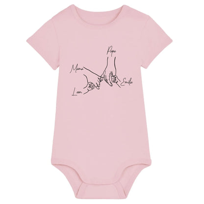 Family Hands - Bio Baby Body *personalisierbar* Baby Body ST ST Cotton-Pink