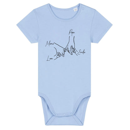 Family Hands - Bio Baby Body *personalisierbar* Baby Body ST ST Blue-Soul
