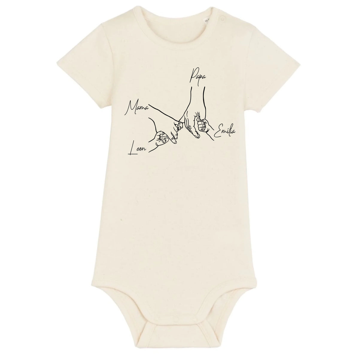 Family Hands - Bio Baby Body *personalisierbar* Baby Body ST ST Natural-Raw
