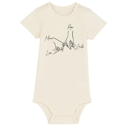 Family Hands - Bio Baby Body *personalisierbar* Baby Body ST ST Natural-Raw