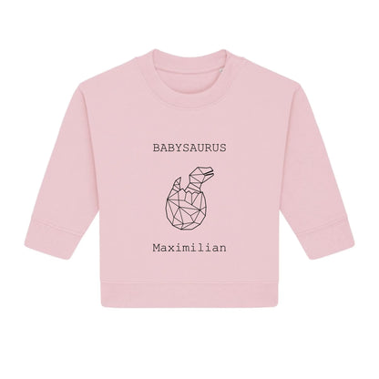 Babysaurus - Bio Baby Sweatshirt *personalisierbar (mit Namen)* Baby Changer Sweatshirt ST ST NEU Cotton-Pink