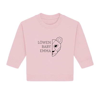 Löwen Baby - BIo Baby Sweatshirt *personalisierbar (mit Namen)*