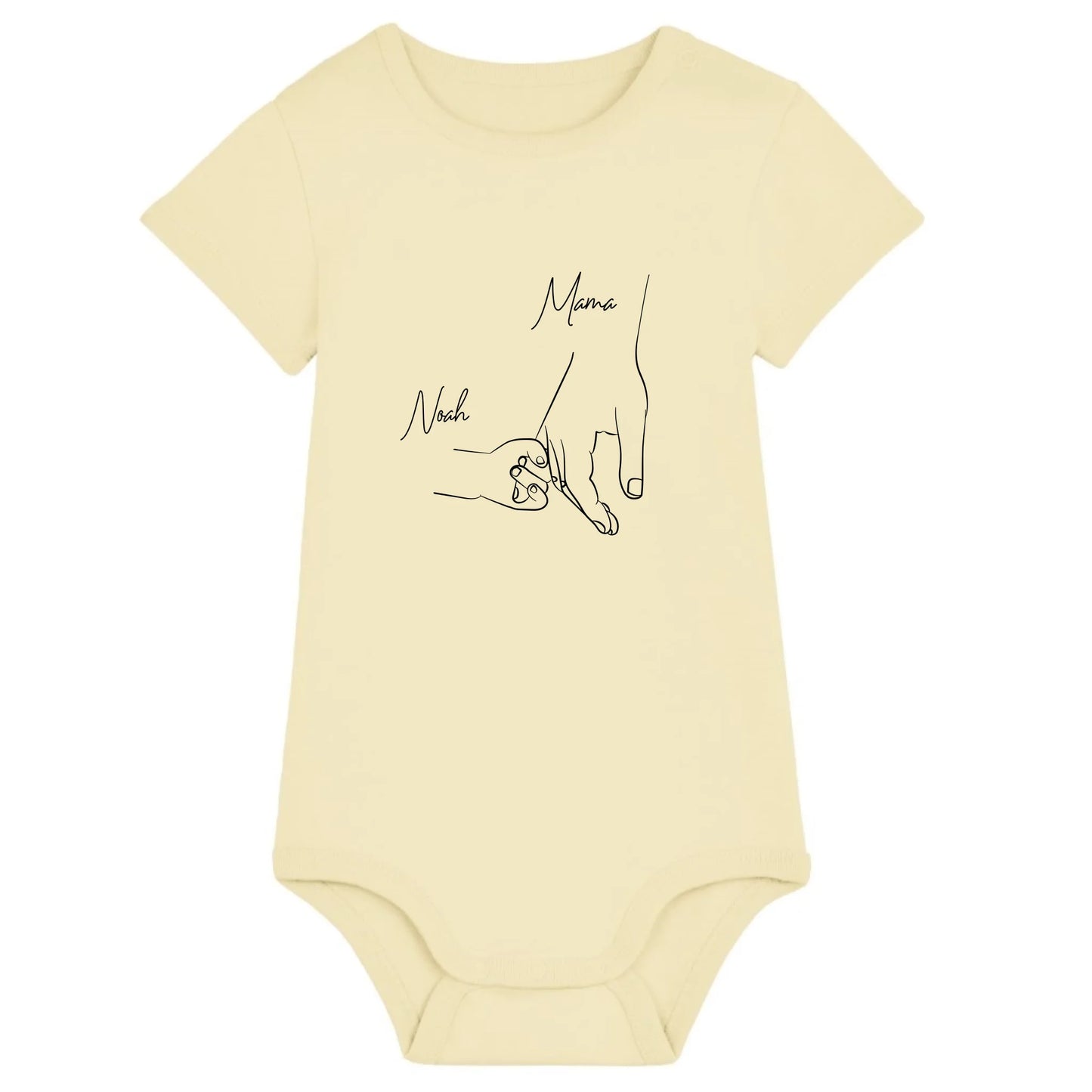 Hold my hand Mom - Bio Baby Body *personalisierbar* Baby Body ST ST Butter