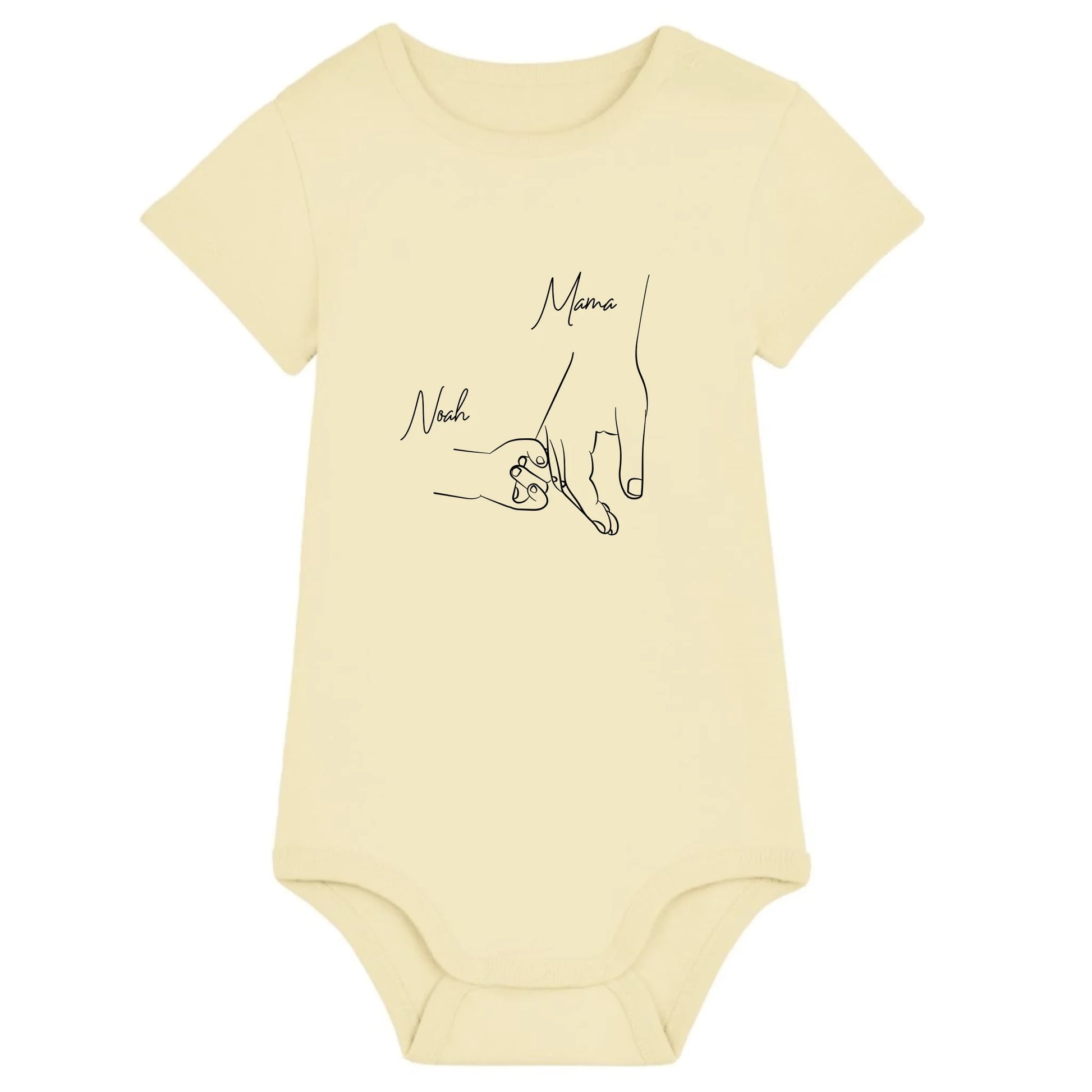 Hold my hand Mom - Bio Baby Body *personalisierbar* Baby Body ST ST Butter