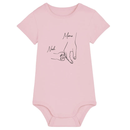 Hold my hand Mom - Bio Baby Body *personalisierbar* Baby Body ST ST Cotton-Pink