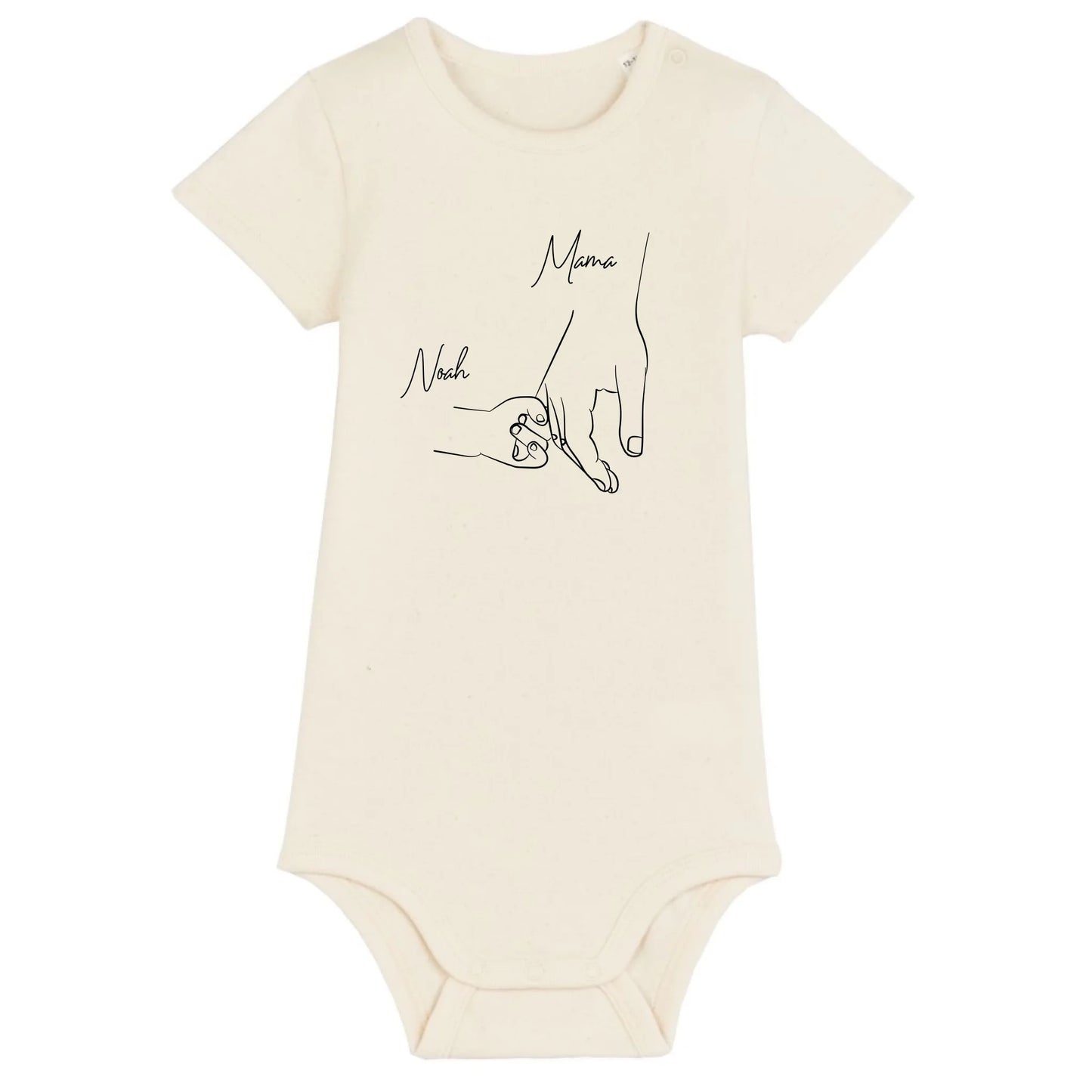 Hold my hand Mom - Bio Baby Body *personalisierbar* Baby Body ST ST Natural-Raw