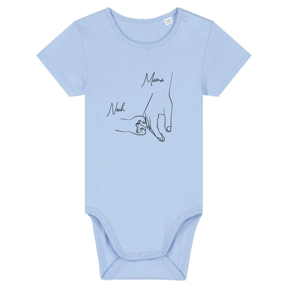 Hold my hand Mom - Bio Baby Body *personalisierbar* Baby Body ST ST Blue-Soul