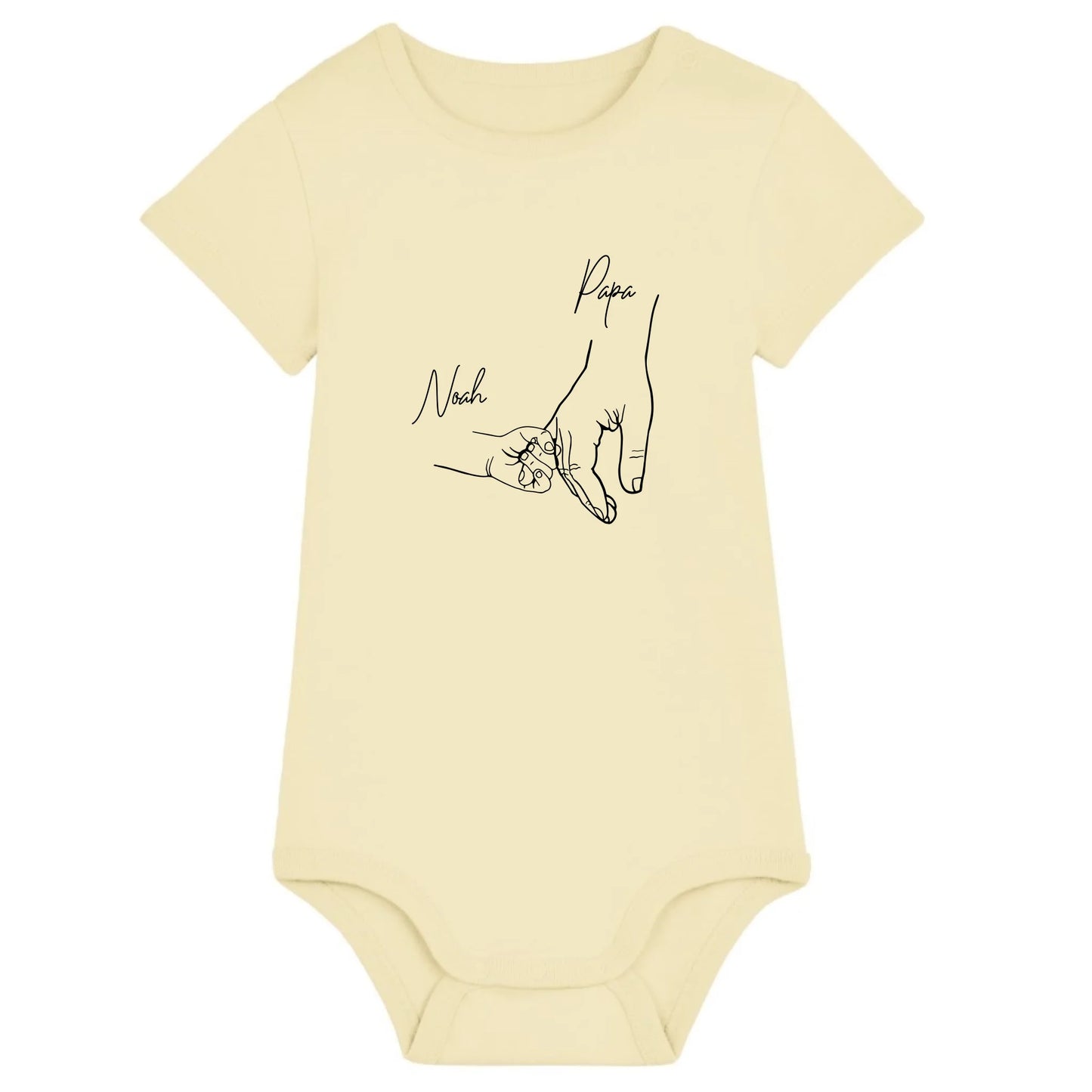 Hold my hand Dad - Bio Baby Body *personalisierbar* Baby Body ST ST Butter