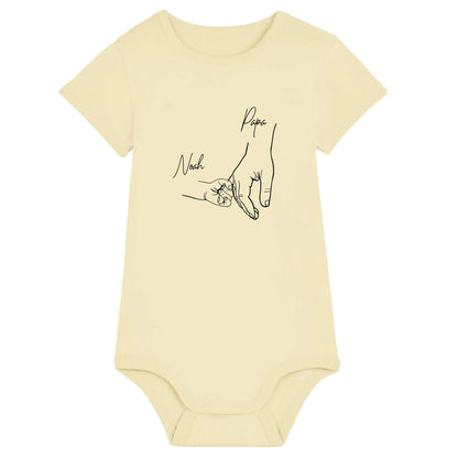 Hold my hand Dad - Bio Baby Body *personalisierbar* Baby Body ST ST Butter