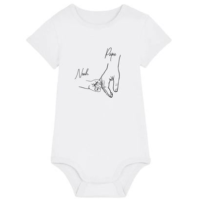 Hold my hand Dad - Bio Baby Body *personalisierbar* Baby Body ST ST White