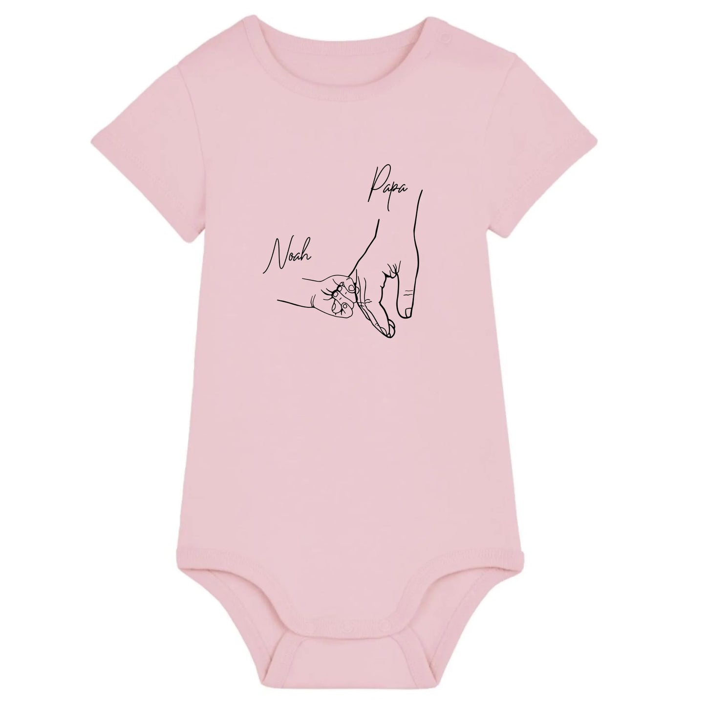 Hold my hand Dad - Bio Baby Body *personalisierbar* Baby Body ST ST Cotton-Pink