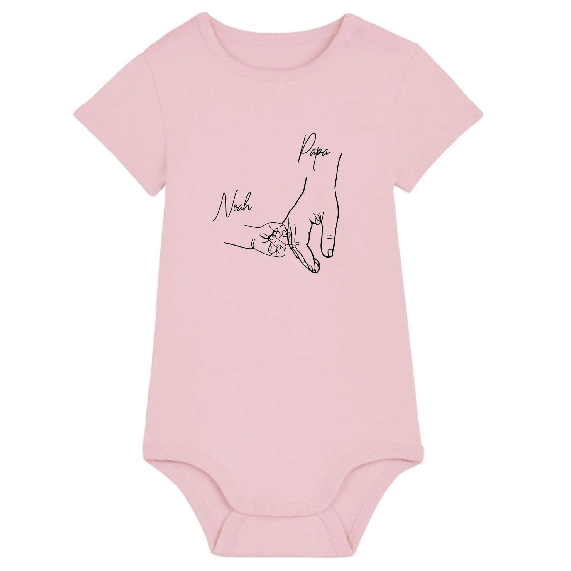 Hold my hand Dad - Bio Baby Body *personalisierbar* Baby Body ST ST Cotton-Pink
