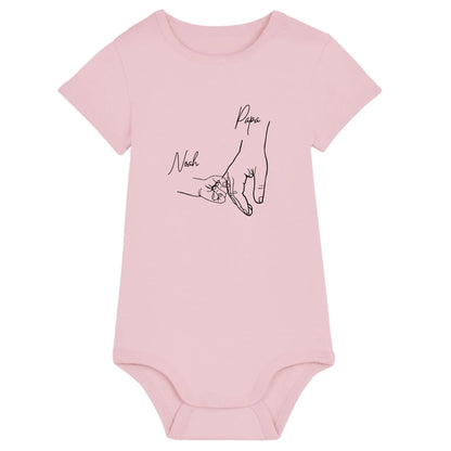 Hold my hand Dad - Bio Baby Body *personalisierbar* Baby Body ST ST Cotton-Pink
