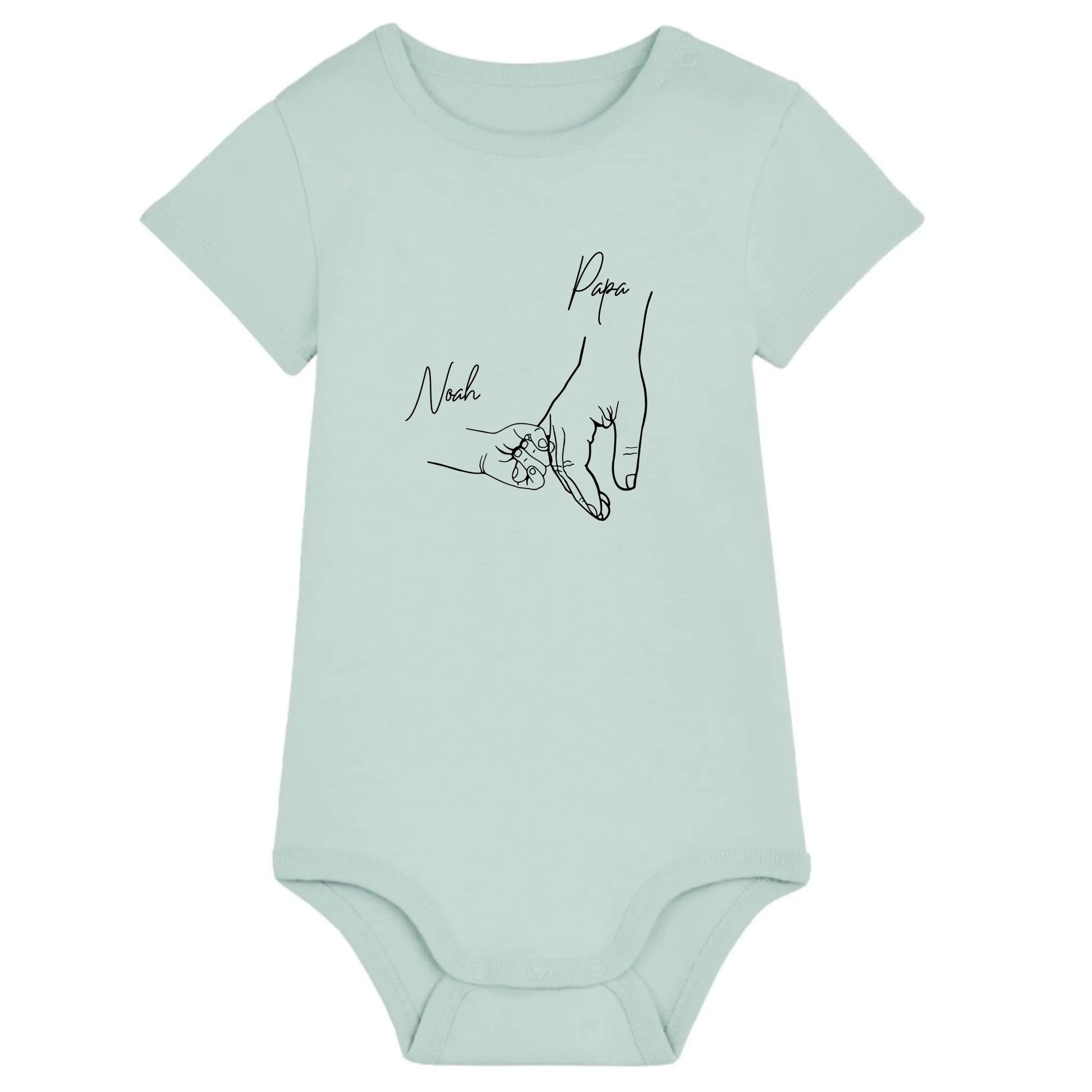 Hold my hand Dad - Bio Baby Body *personalisierbar* Baby Body ST ST Caribbean-Blue