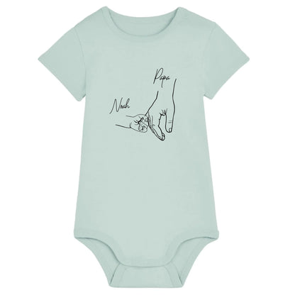 Hold my hand Dad - Bio Baby Body *personalisierbar* Baby Body ST ST Caribbean-Blue