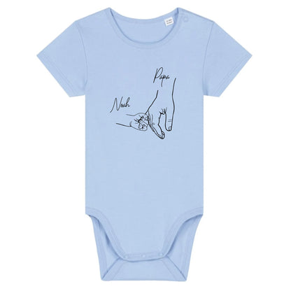 Hold my hand Dad - Bio Baby Body *personalisierbar* Baby Body ST ST Blue-Soul
