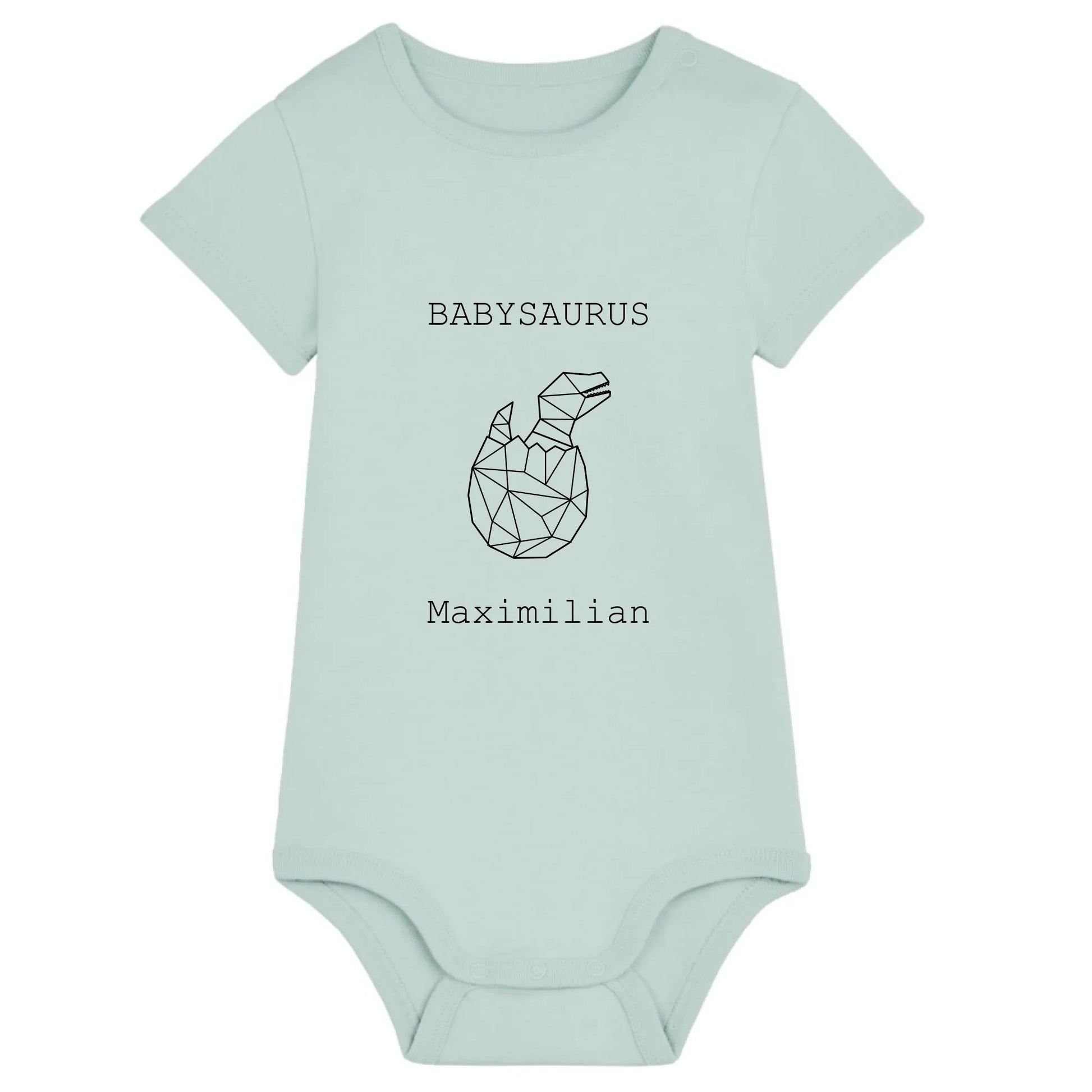 Babysaurus - Bio Baby Body *personalisierbar (mit Namen)* Baby Body ST ST Caribbean-Blue