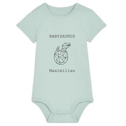 Babysaurus - Bio Baby Body *personalisierbar (mit Namen)* Baby Body ST ST Caribbean-Blue