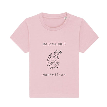 Babysaurus - Bio Baby Shirt *personalisierbar (mit Namen)* Baby Creator T-Shirt ST ST NEU Cotton-Pink