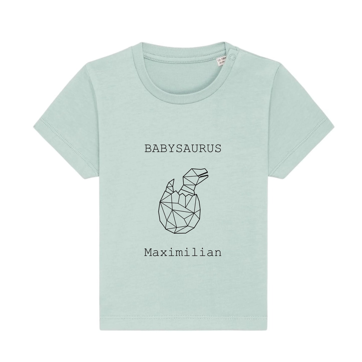 Babysaurus - Bio Baby Shirt *personalisierbar (mit Namen)* Baby Creator T-Shirt ST ST NEU Caribbean-Blue