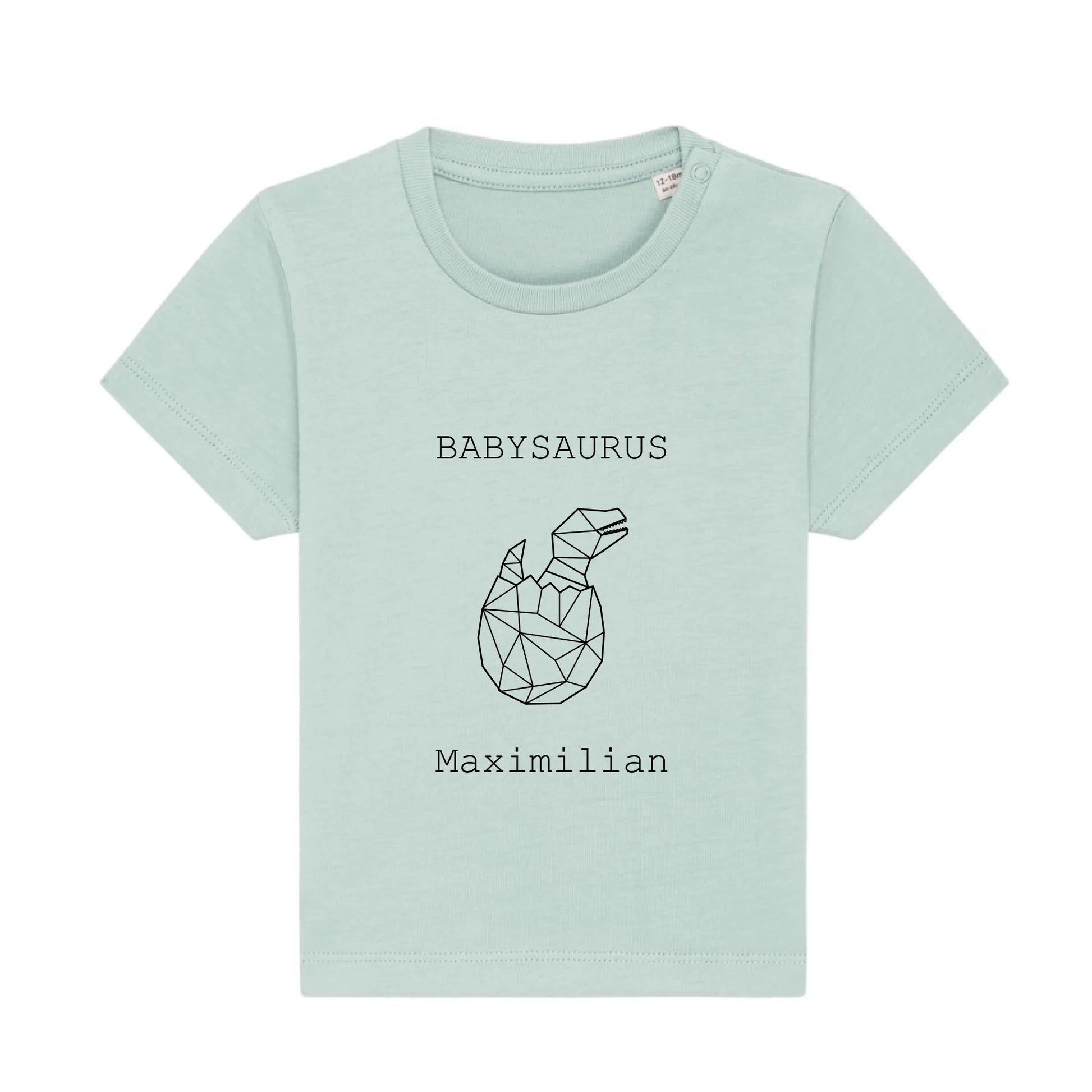 Babysaurus - Bio Baby Shirt *personalisierbar (mit Namen)* Baby Creator T-Shirt ST ST NEU Caribbean-Blue