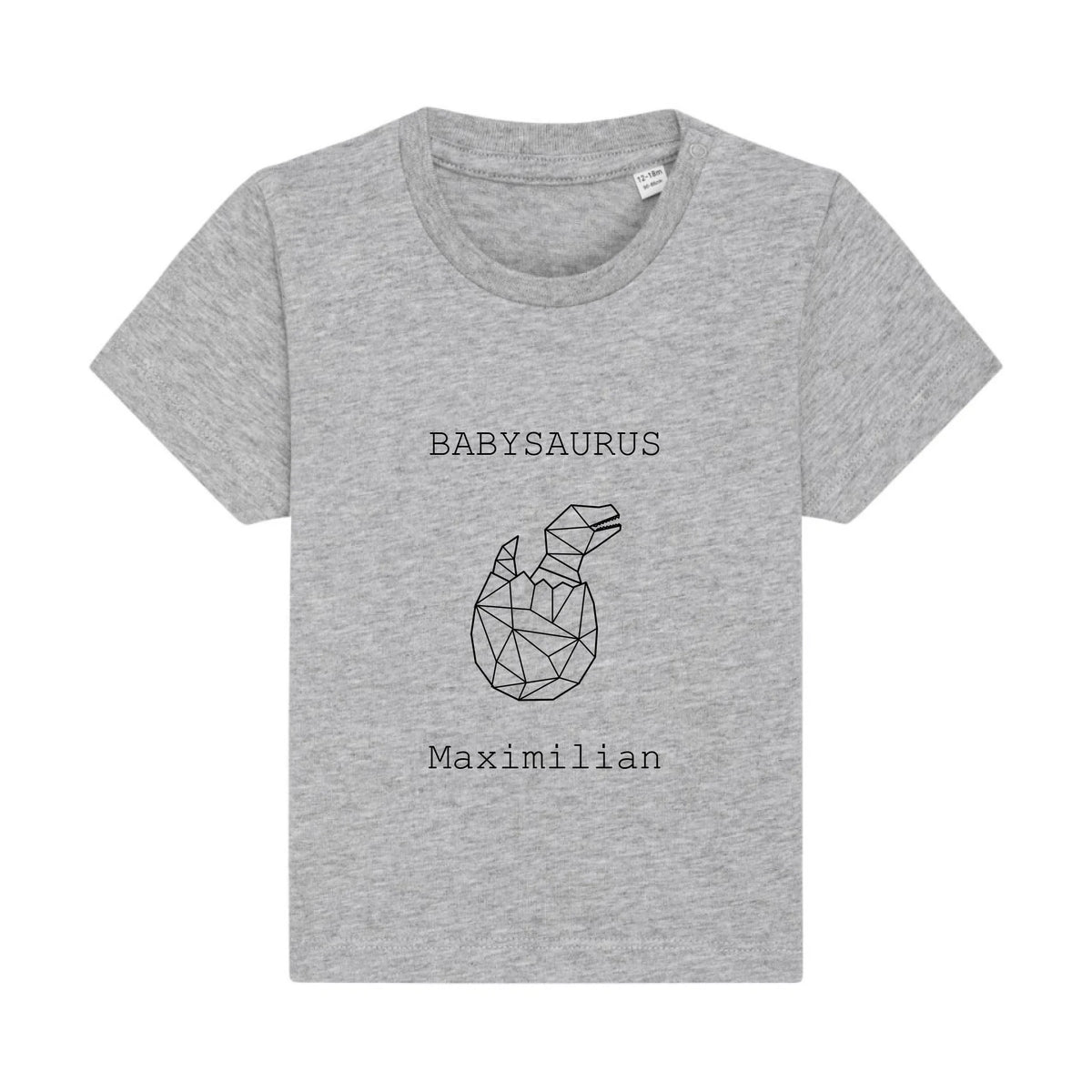 Babysaurus - Bio Baby Shirt *personalisierbar (mit Namen)* Baby Creator T-Shirt ST ST NEU Heather-Grey