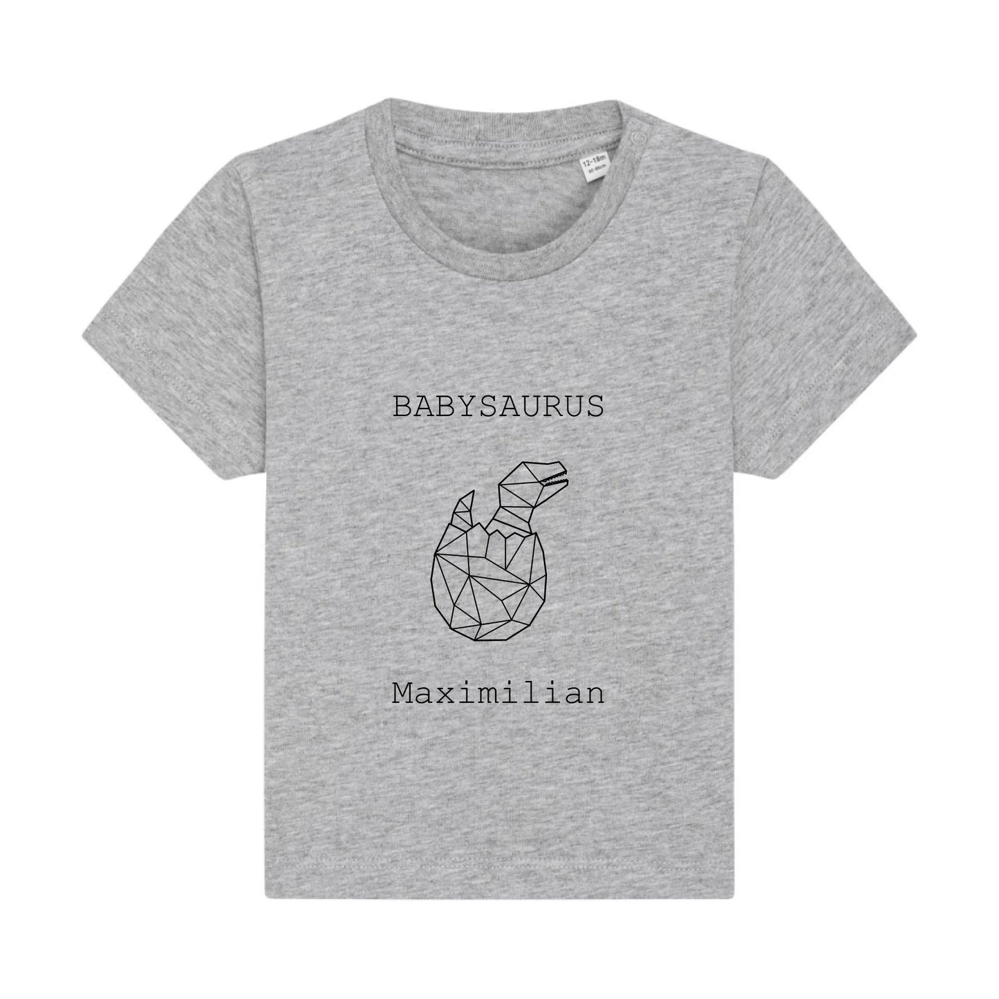 Babysaurus - Bio Baby Shirt *personalisierbar (mit Namen)* Baby Creator T-Shirt ST ST NEU Heather-Grey