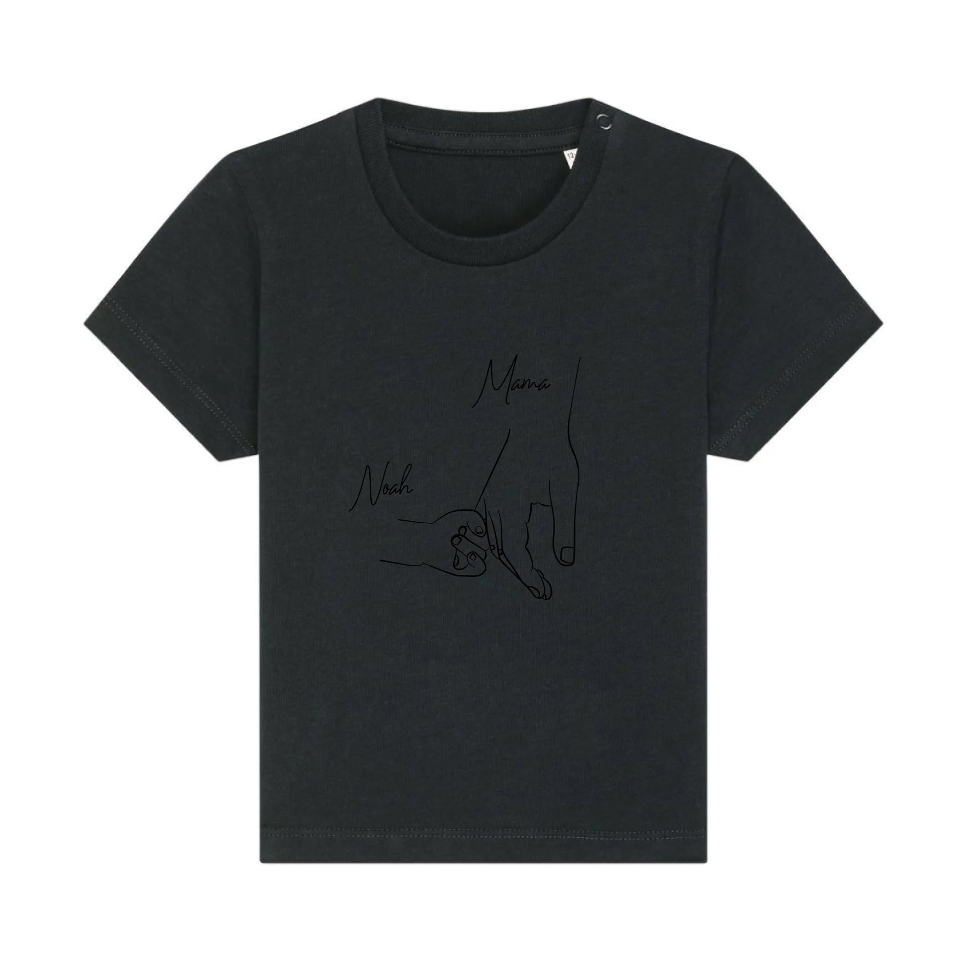 Hold my hand Mom - Bio Baby Shirt *personalisierbar* Baby Creator T-Shirt ST ST NEU Black