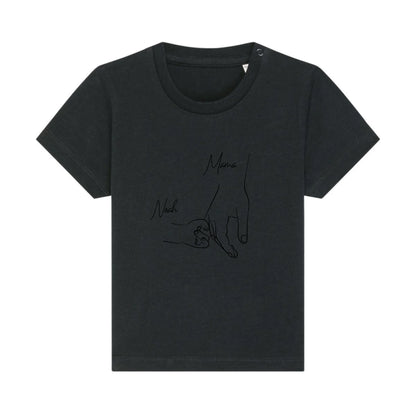 Hold my hand Mom - Bio Baby Shirt *personalisierbar* Baby Creator T-Shirt ST ST NEU Black
