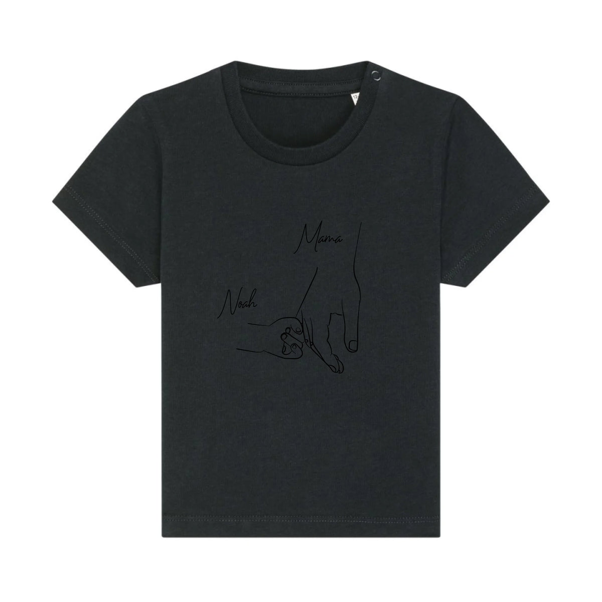 Hold my hand Mom - Bio Baby Shirt *personalisierbar* Baby Creator T-Shirt ST ST NEU Black