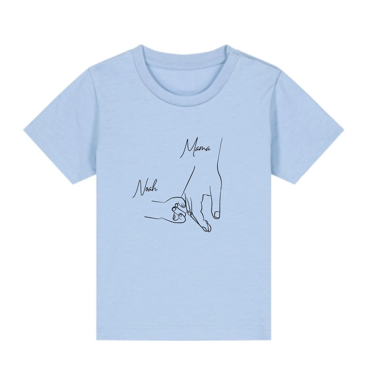Hold my hand Mom - Bio Baby Shirt *personalisierbar* Baby Creator T-Shirt ST ST NEU Blue-Soul