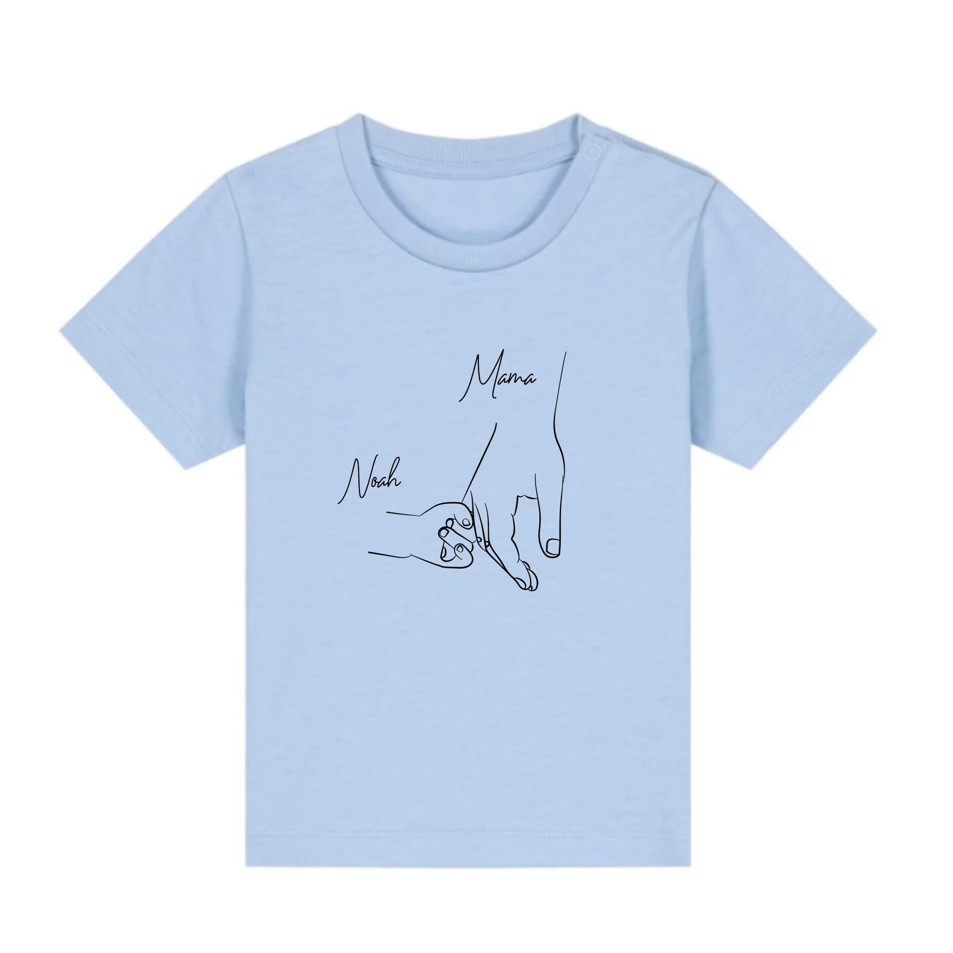 Hold my hand Mom - Bio Baby Shirt *personalisierbar* Baby Creator T-Shirt ST ST NEU Blue-Soul