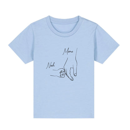 Hold my hand Mom - Bio Baby Shirt *personalisierbar* Baby Creator T-Shirt ST ST NEU Blue-Soul