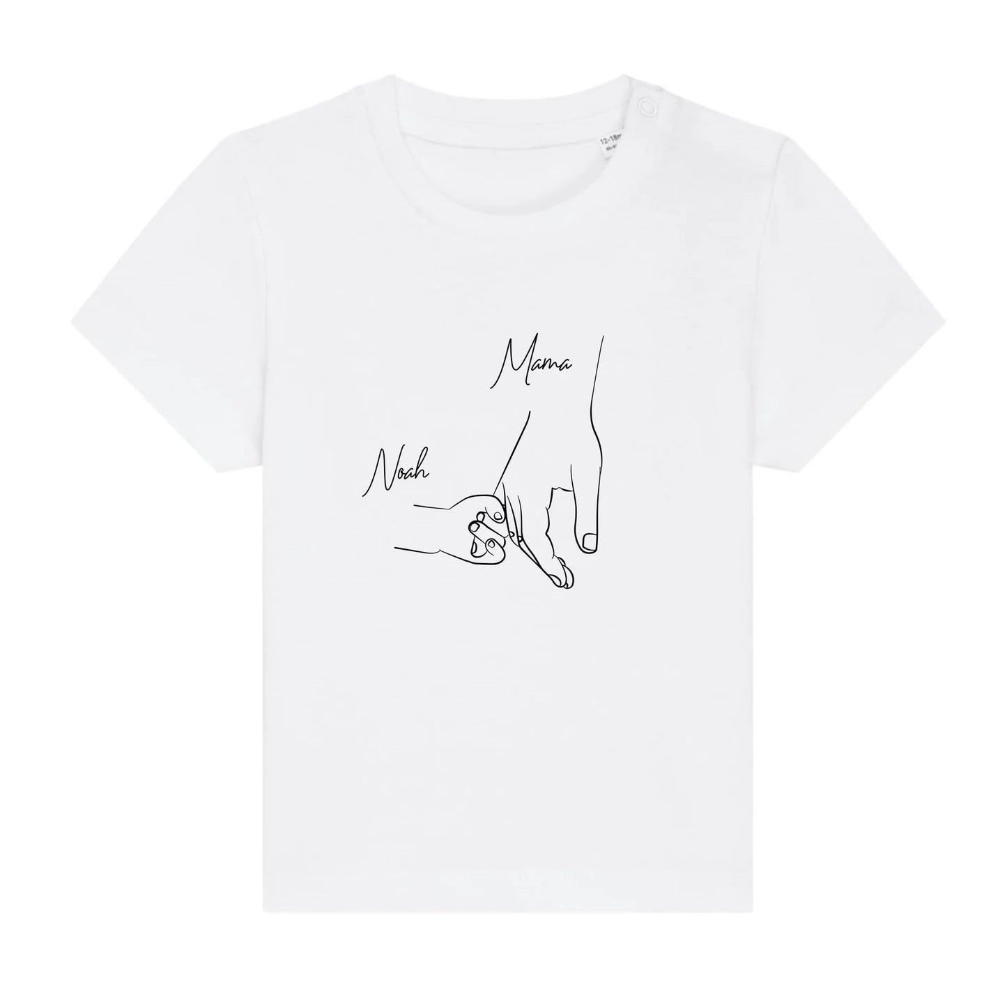 Hold my hand Mom - Bio Baby Shirt *personalisierbar* Baby Creator T-Shirt ST ST NEU White