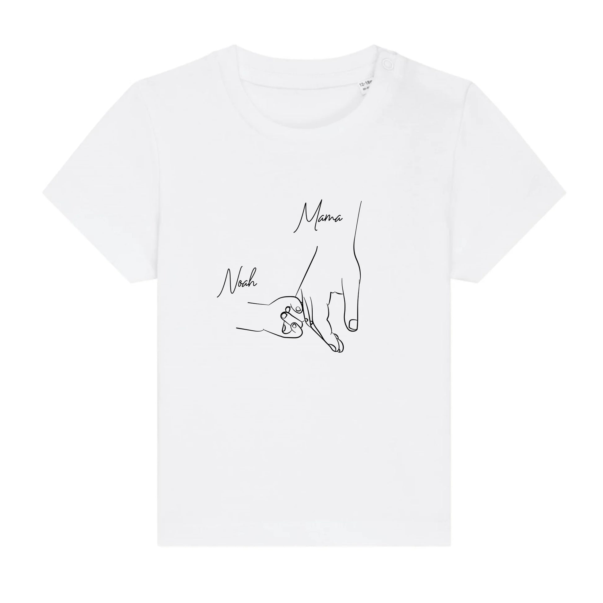 Hold my hand Mom - Bio Baby Shirt *personalisierbar* Baby Creator T-Shirt ST ST NEU White