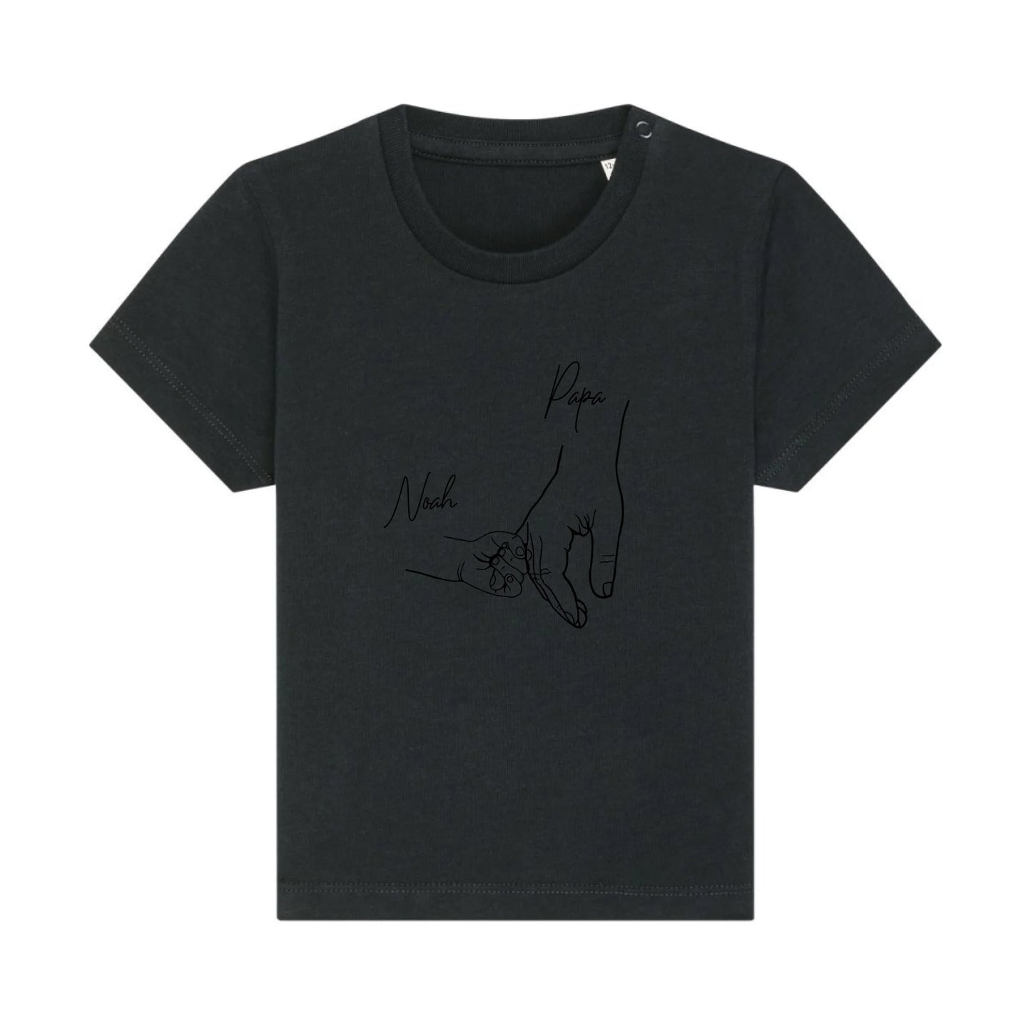 Hold my hand Dad - Bio Baby Shirt *personalisierbar* Baby Creator T-Shirt ST ST NEU Black