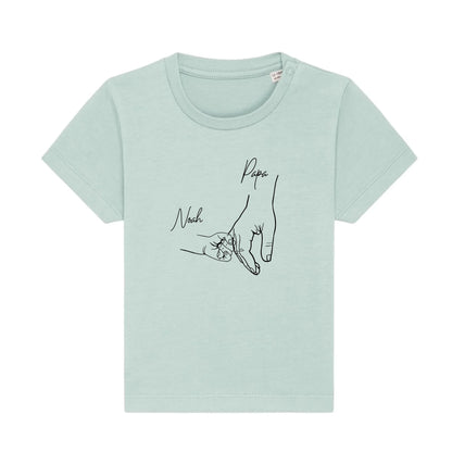 Hold my hand Dad - Bio Baby Shirt *personalisierbar* Baby Creator T-Shirt ST ST NEU Caribbean-Blue