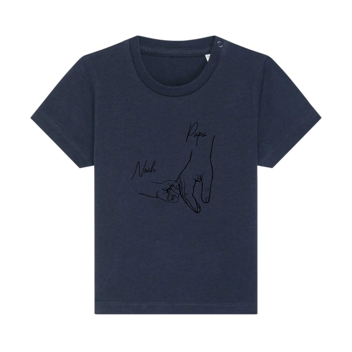 Hold my hand Dad - Bio Baby Shirt *personalisierbar* Baby Creator T-Shirt ST ST NEU French-Navy