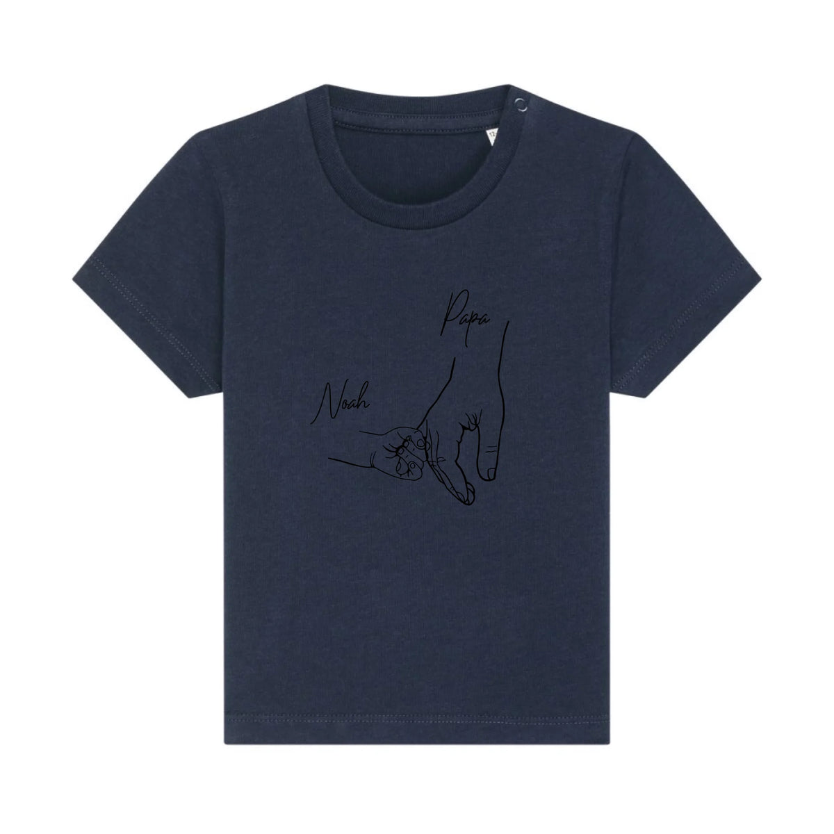 Hold my hand Dad - Bio Baby Shirt *personalisierbar* Baby Creator T-Shirt ST ST NEU French-Navy