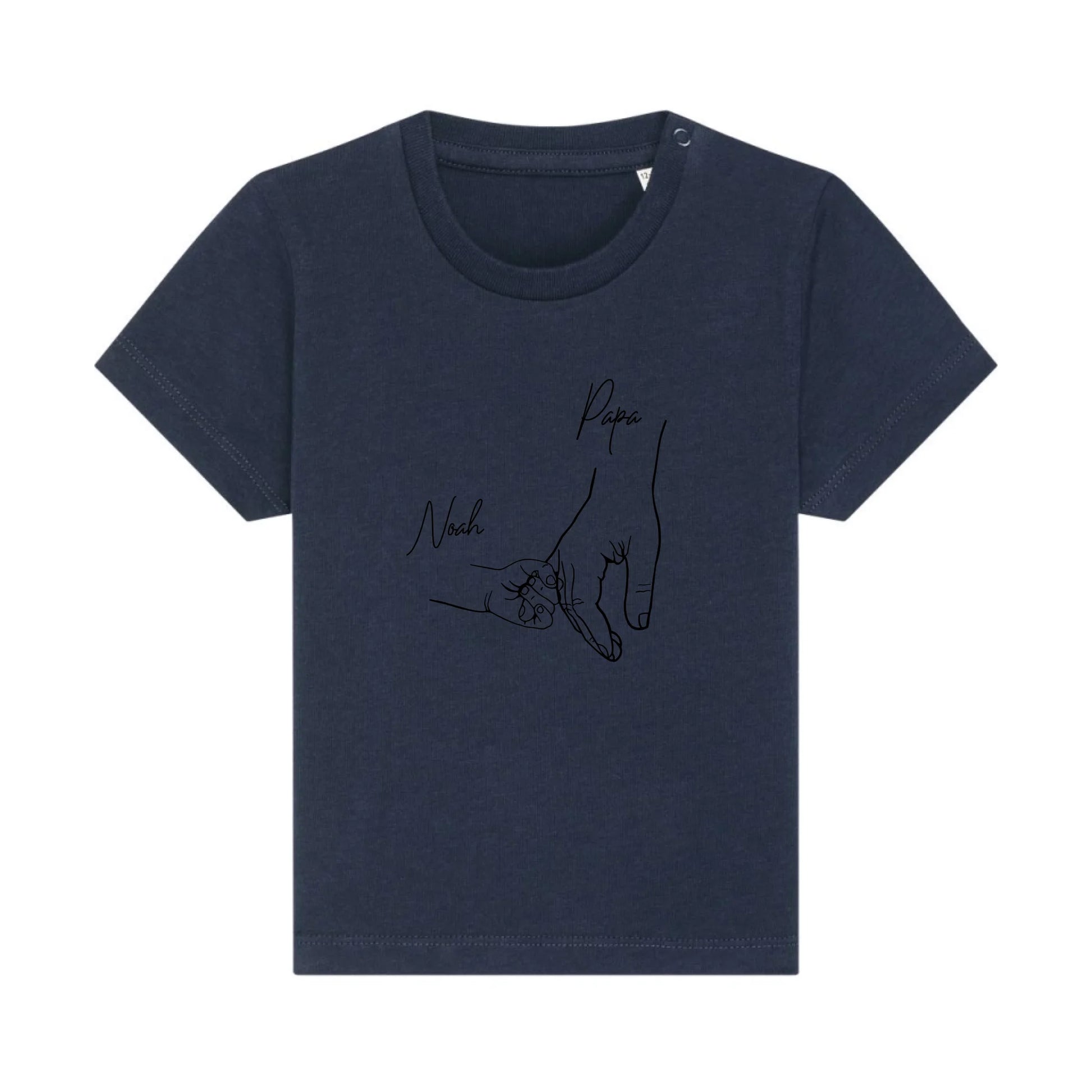 Hold my hand Dad - Bio Baby Shirt *personalisierbar* Baby Creator T-Shirt ST ST NEU French-Navy