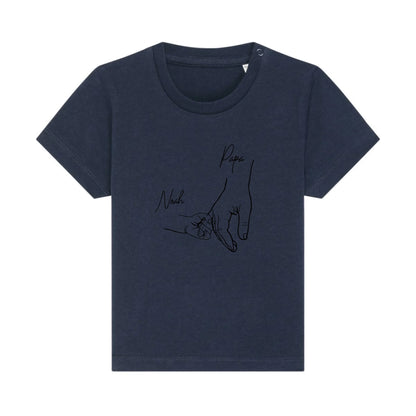 Hold my hand Dad - Bio Baby Shirt *personalisierbar* Baby Creator T-Shirt ST ST NEU French-Navy