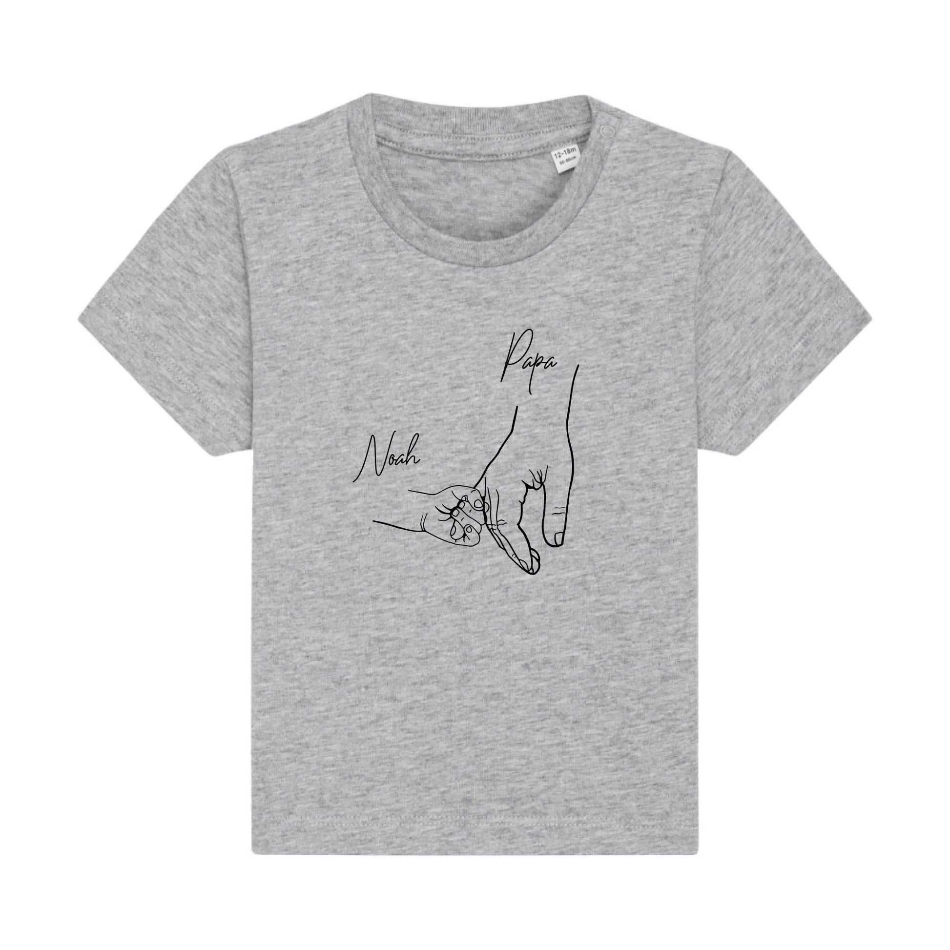 Hold my hand Dad - Bio Baby Shirt *personalisierbar* Baby Creator T-Shirt ST ST NEU Heather-Grey
